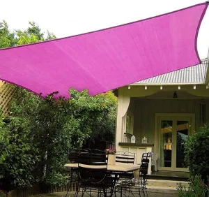 Beach Sun Shade Sail Rectangle Waterproof Awning UV Block Canopy for Outdoor Garden, Backyard, Thicker Oxford Cloth with Ropes(3mx6m)