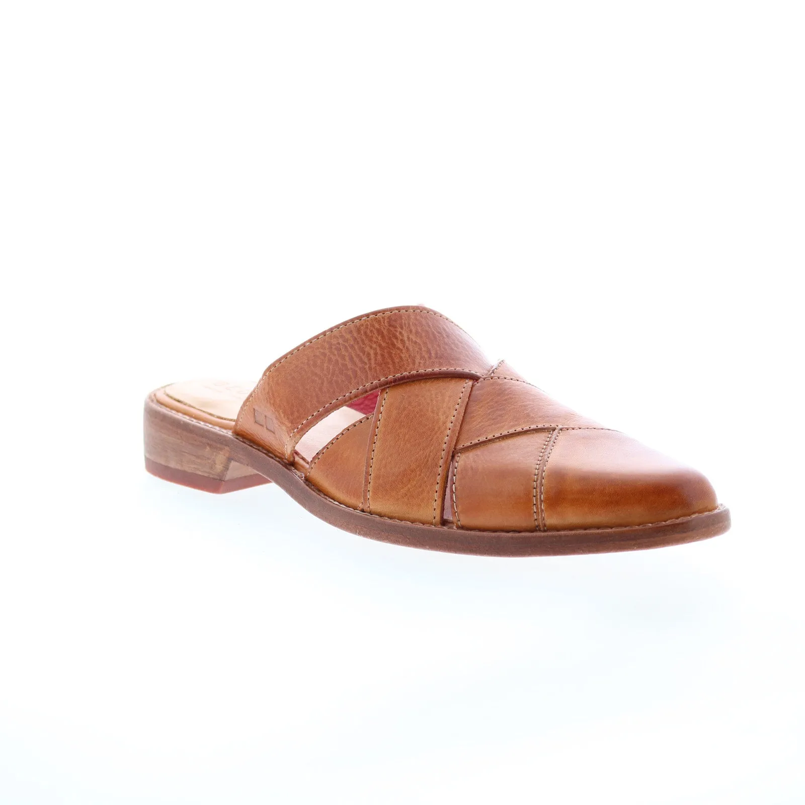 Bed Stu Mayra F392022 Womens Brown Leather Slip On Mule Flats Shoes