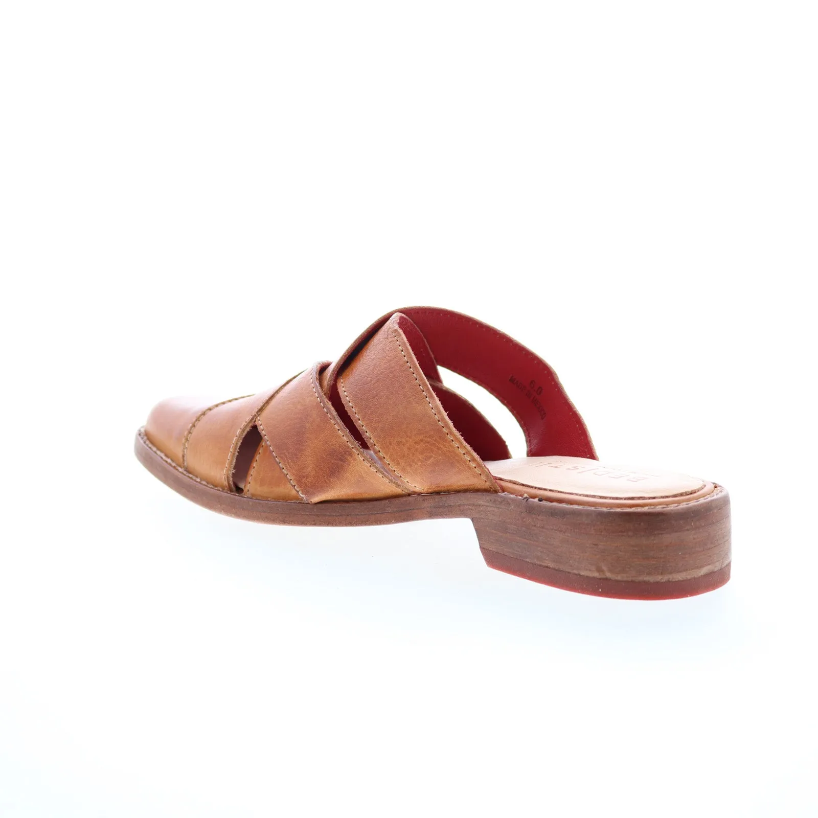 Bed Stu Mayra F392022 Womens Brown Leather Slip On Mule Flats Shoes
