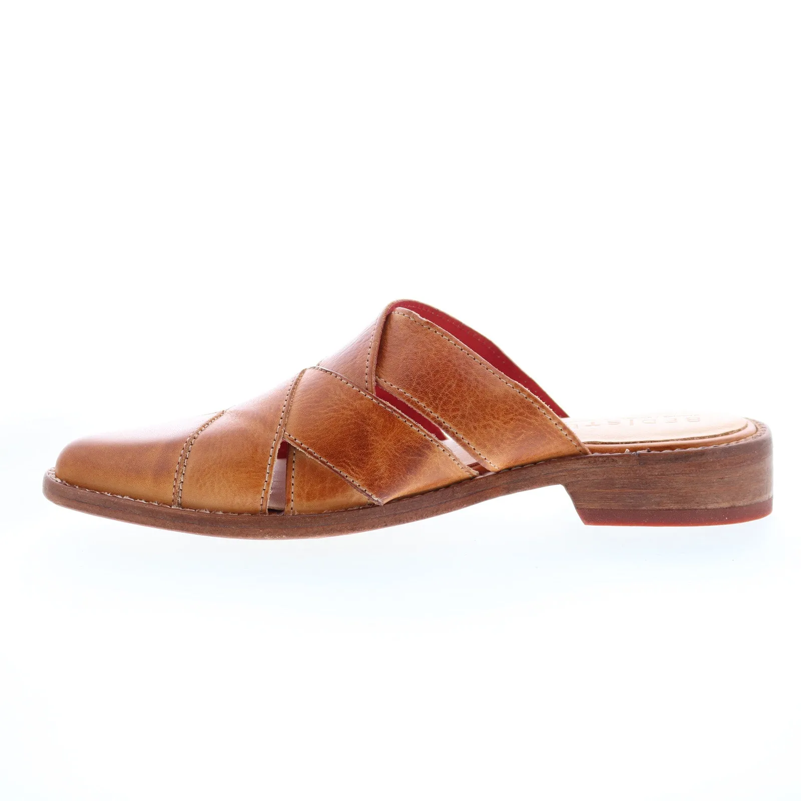 Bed Stu Mayra F392022 Womens Brown Leather Slip On Mule Flats Shoes