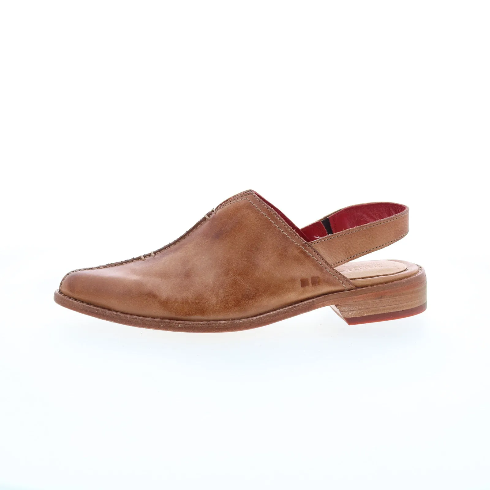 Bed Stu Zaria F319013 Womens Brown Leather Mule Flats Shoes