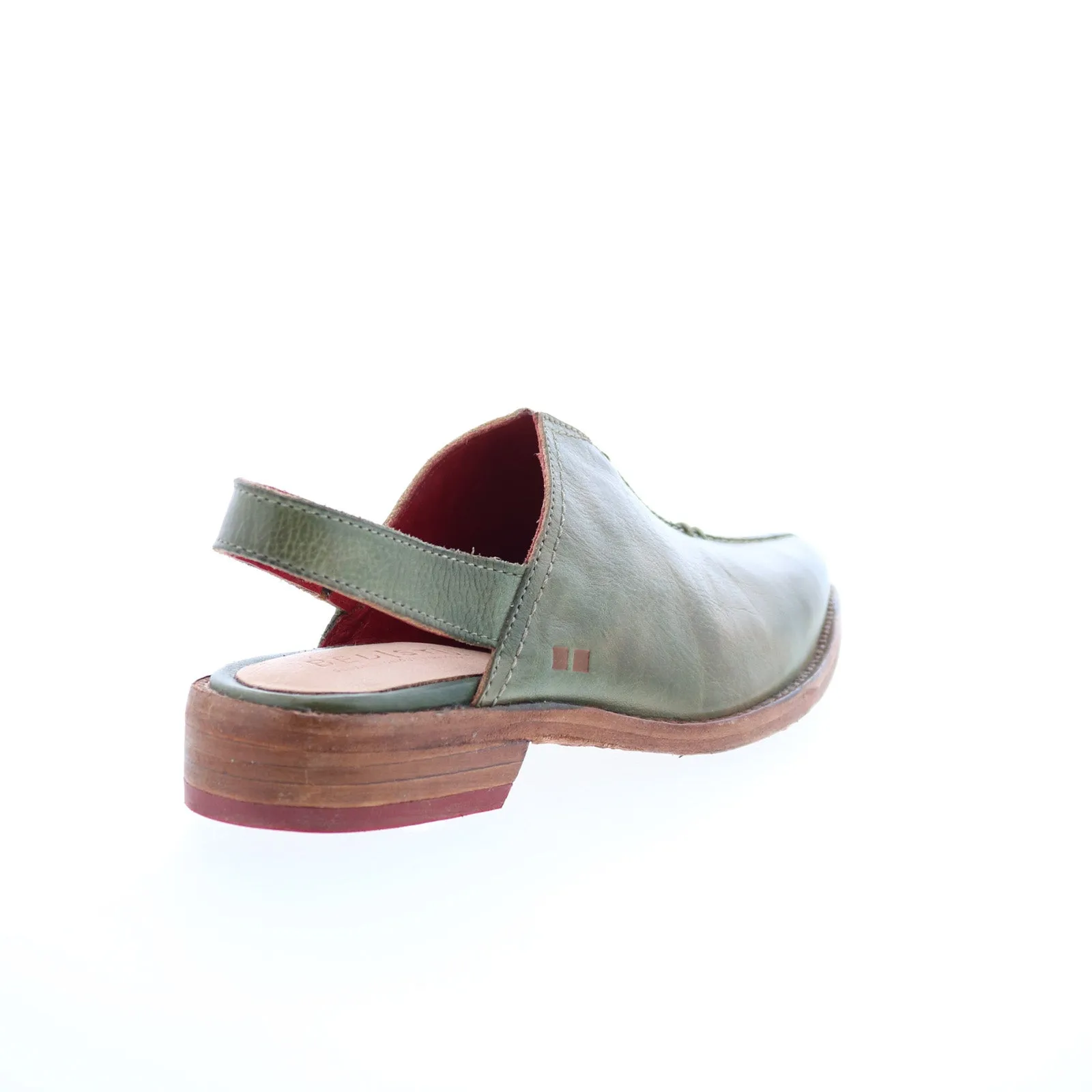 Bed Stu Zaria F319013 Womens Green Leather Mule Flats Shoes