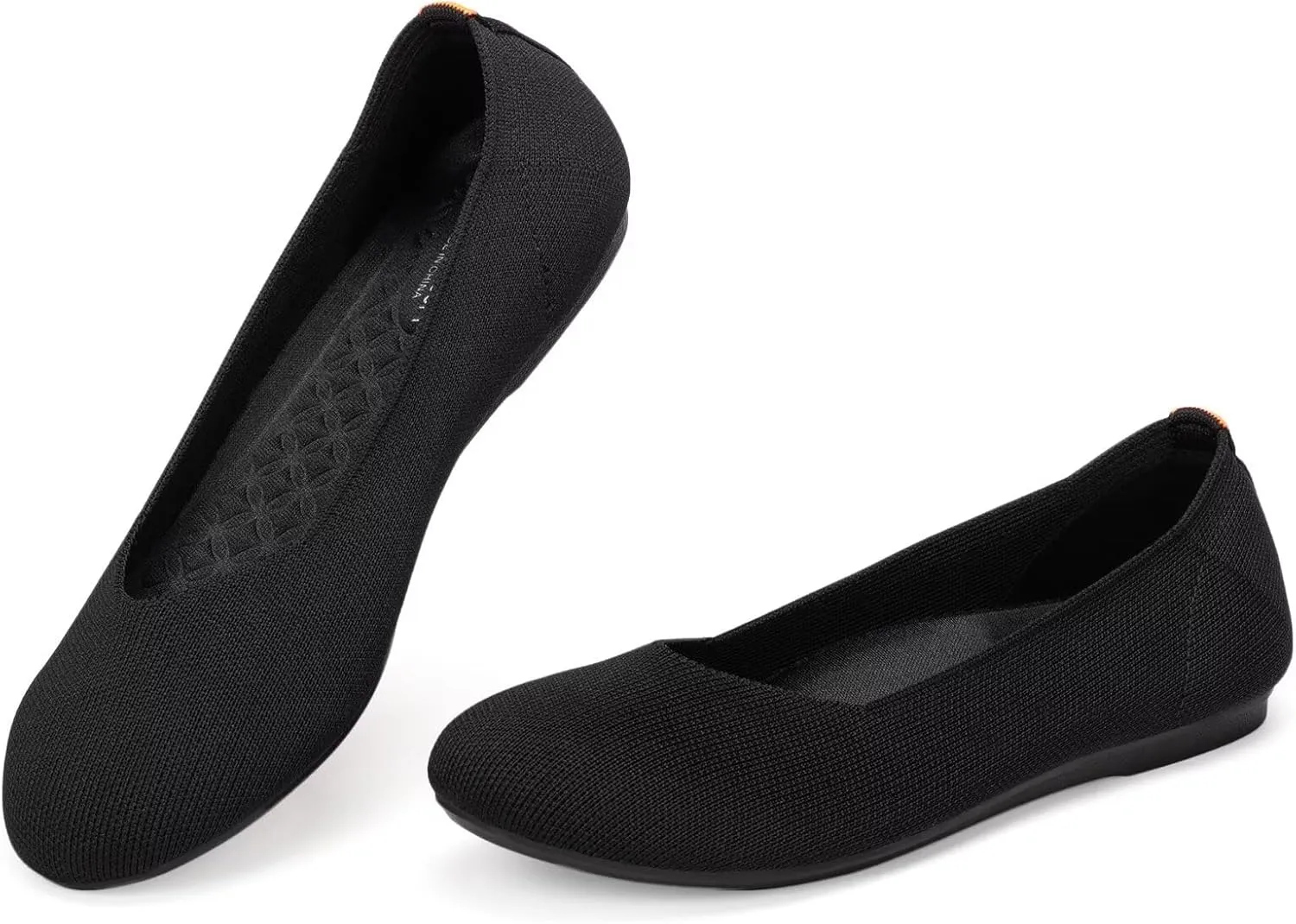 BEJINASH Ballet Flats for Women Soft Slip On Flat Shoes Knit Round Toe Work Flat Mesh Woman Walking Shoes Comfortable Casual