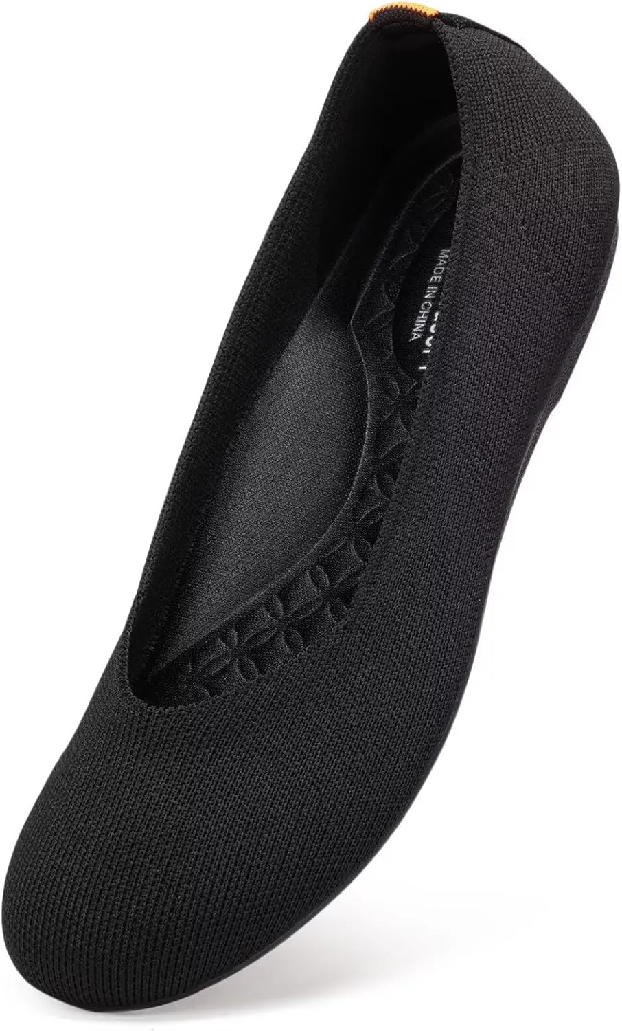 BEJINASH Ballet Flats for Women Soft Slip On Flat Shoes Knit Round Toe Work Flat Mesh Woman Walking Shoes Comfortable Casual