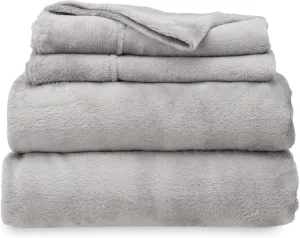 Berkshire Blanket Classic VelvetLoft® Warm Sheet Set, Queen Size Sheet Set, 4 Piece Velvety Soft Heavyweight Flannel Bedding with Deep Pockcets (Queen)