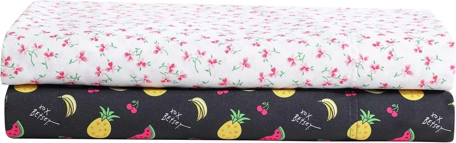 Betsey Johnson - King Bed Sheets, Super Soft & Lightweight Bedding with Matching Pillowcases, Fade & Wrinkle Resistant (Ballet Floral Pink, King)