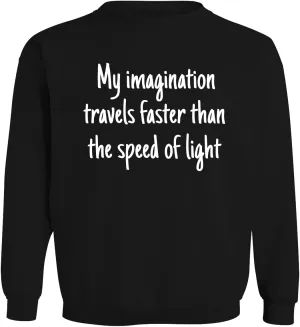BH Cool Designs My Imagination Travels Faster Than The Speed of Light. - Men's Soft & Comfortable Long Sleeve T-Shirt CP05 Black