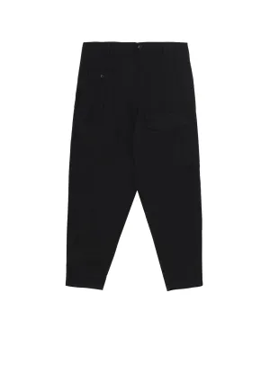 BLACK SCANDAL OXFORD NO-TUCK WAIST STRING WORK PANTS