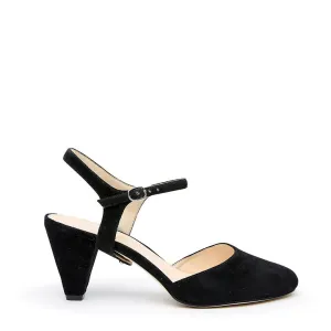 Black Suede Mule   Jackie Strap