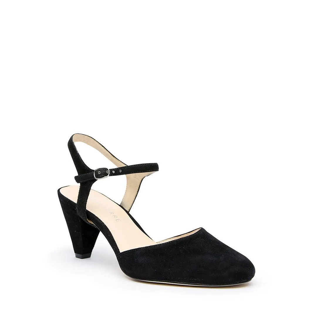 Black Suede Mule   Jackie Strap