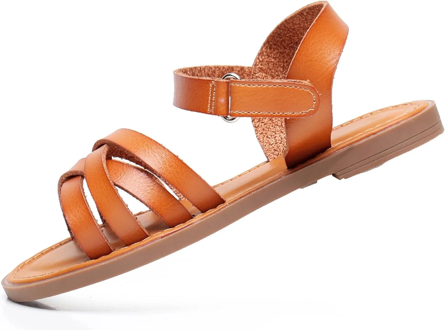 Blikcon Girls Open Toe Princess Flat Sandals Strappy Summer Sandals (Toddler/Little Kid)