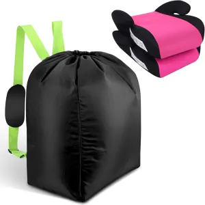 Booster Seat Bag for Airplane Travel Car Seat Bag Foldable Airport Check Backpack with Padded Shoulder Straps Black Waterproof Booster Seat Cover