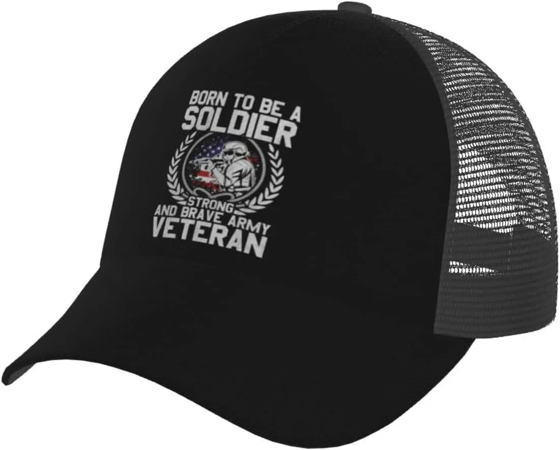 Born to Be A Soldier Baseball Cap Adjustable for Men Women Breathable Mesh Back Baseball Caps Casual Outdoor Hat Trucker Hat