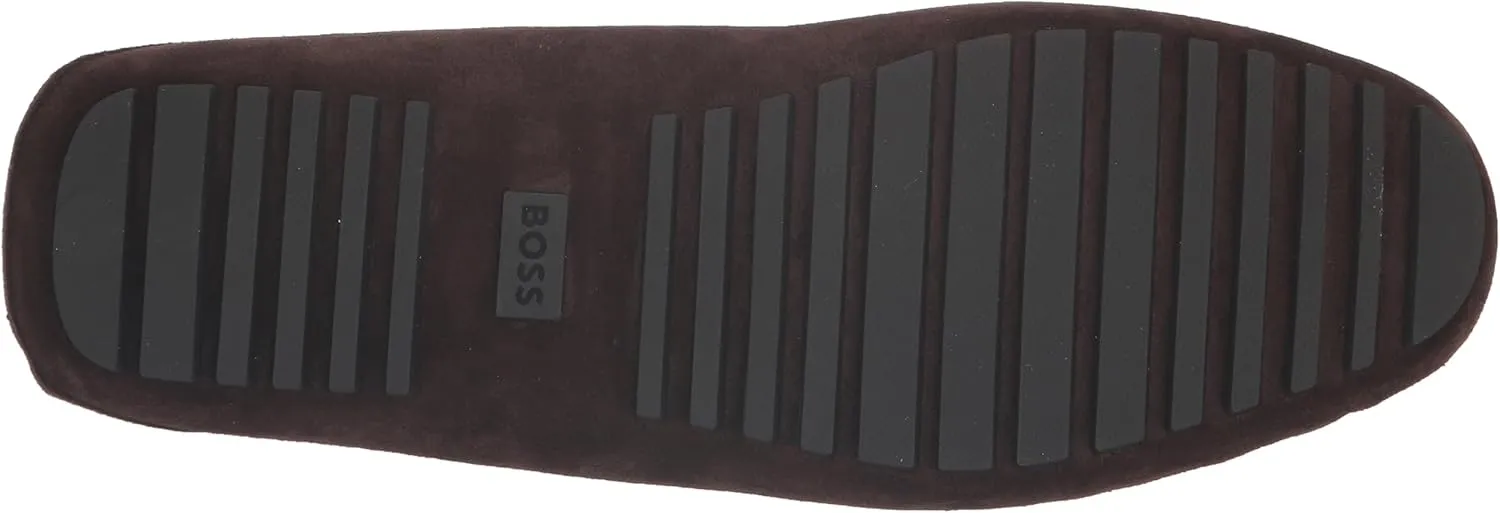 BOSS Women's Suede Slip-on Moccasins with Top Bow Detail Loafer Flat