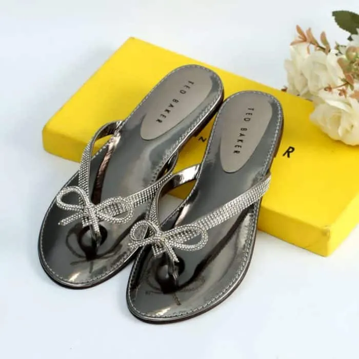 Bow Rhinestone Flat Soft Slipper #103921 #22