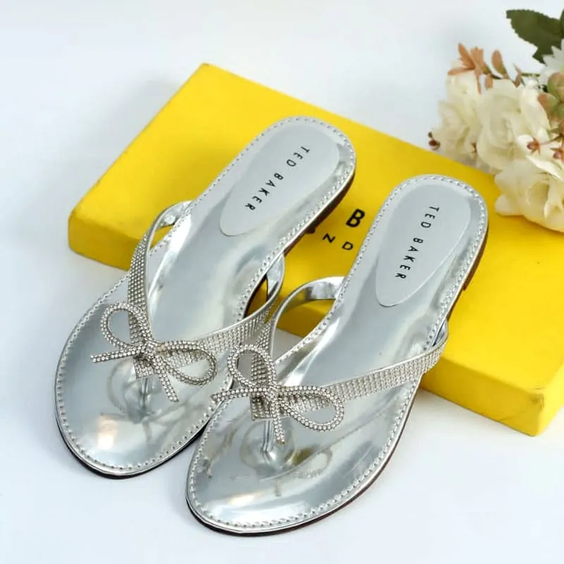 Bow Rhinestone Flat Soft Slipper #103921 #22