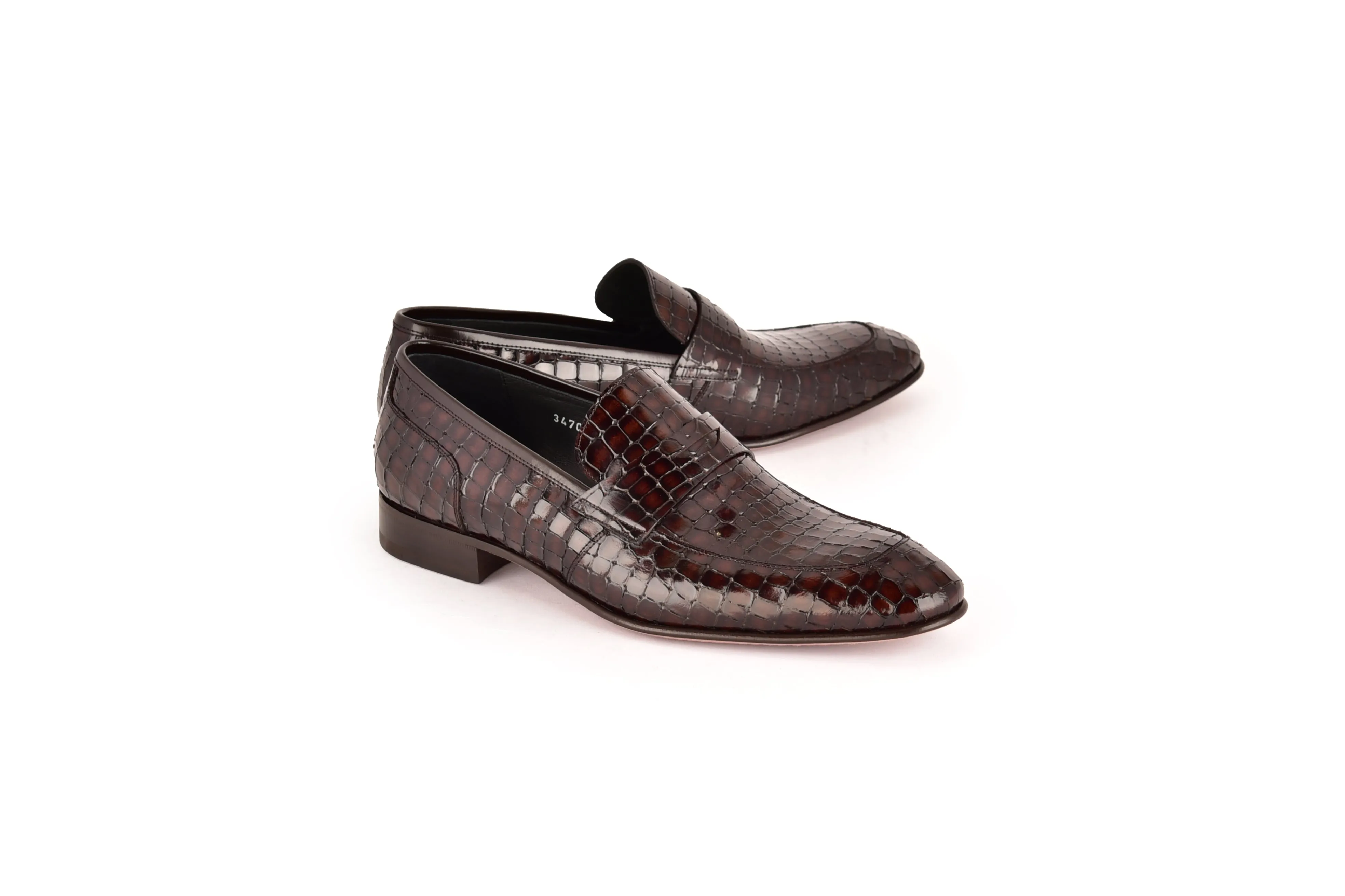 C01701- 3470c Croco leather- Brown