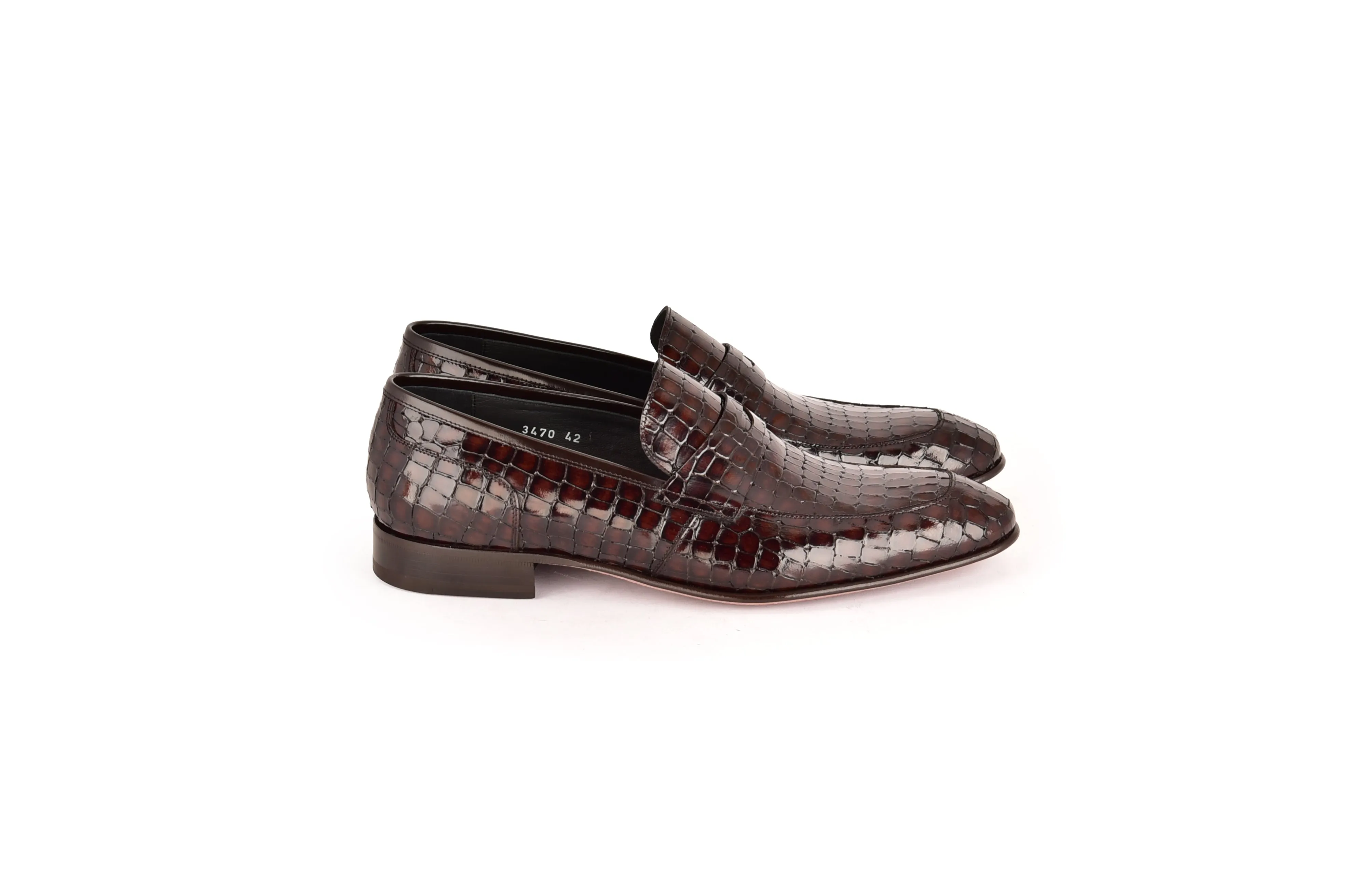C01701- 3470c Croco leather- Brown