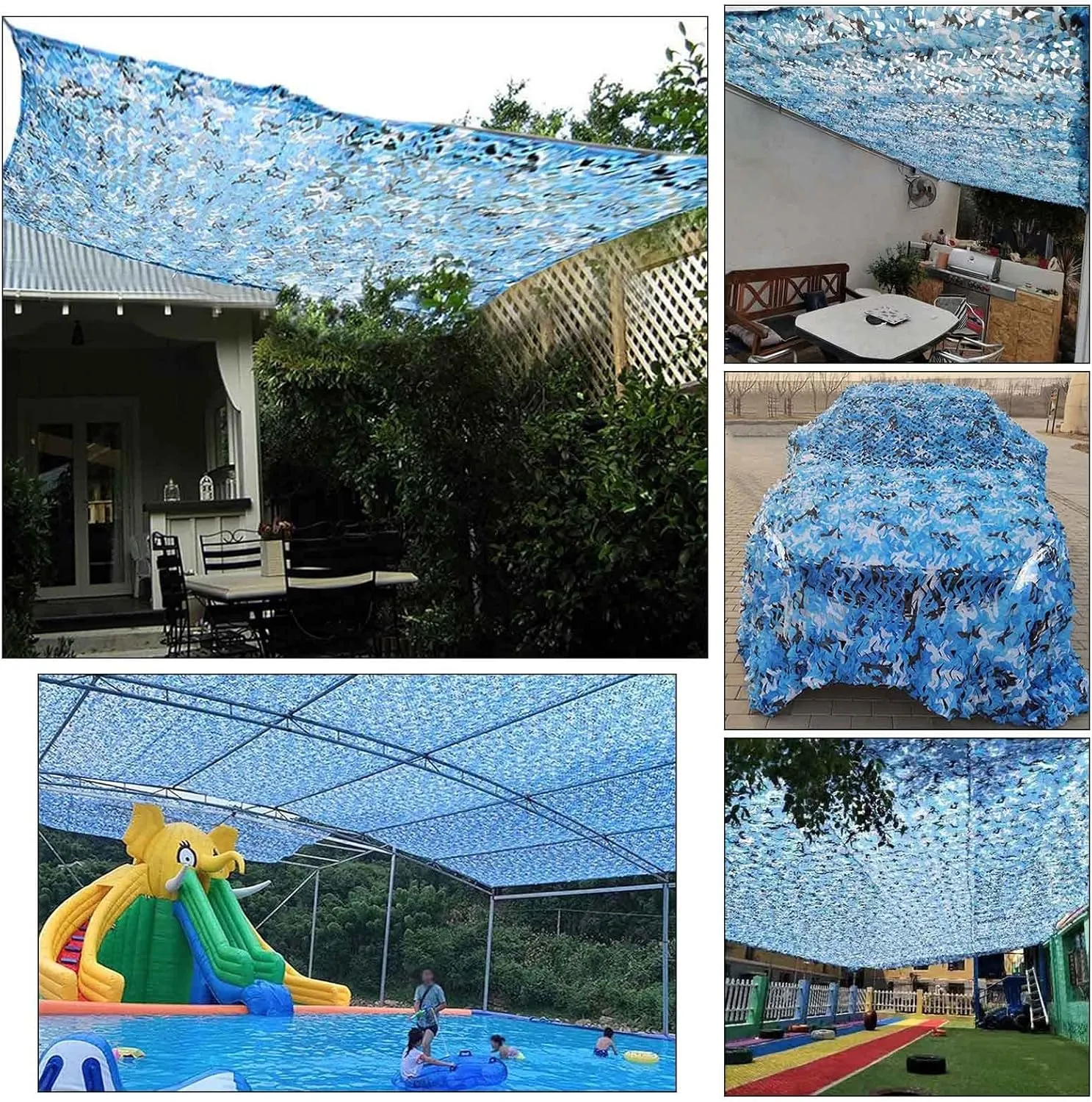 Camo Shade Netting Sunblock, Military Reinforced Camouflage Netting, for Patio, Pergola, Decoration, Uv Protection, 2/4/6/8m Outdoor Hunting Camouflage Net Cover,5x10m(16.4 * 32.8ft)