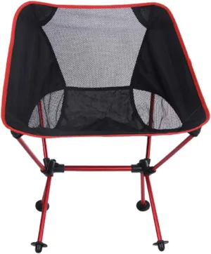 Camping Accessory Outdoor Portable Folding Camping Chair Light Fishing Beach Chair Aviation Aluminum Alloy Backrest Recliner (Color : Red)