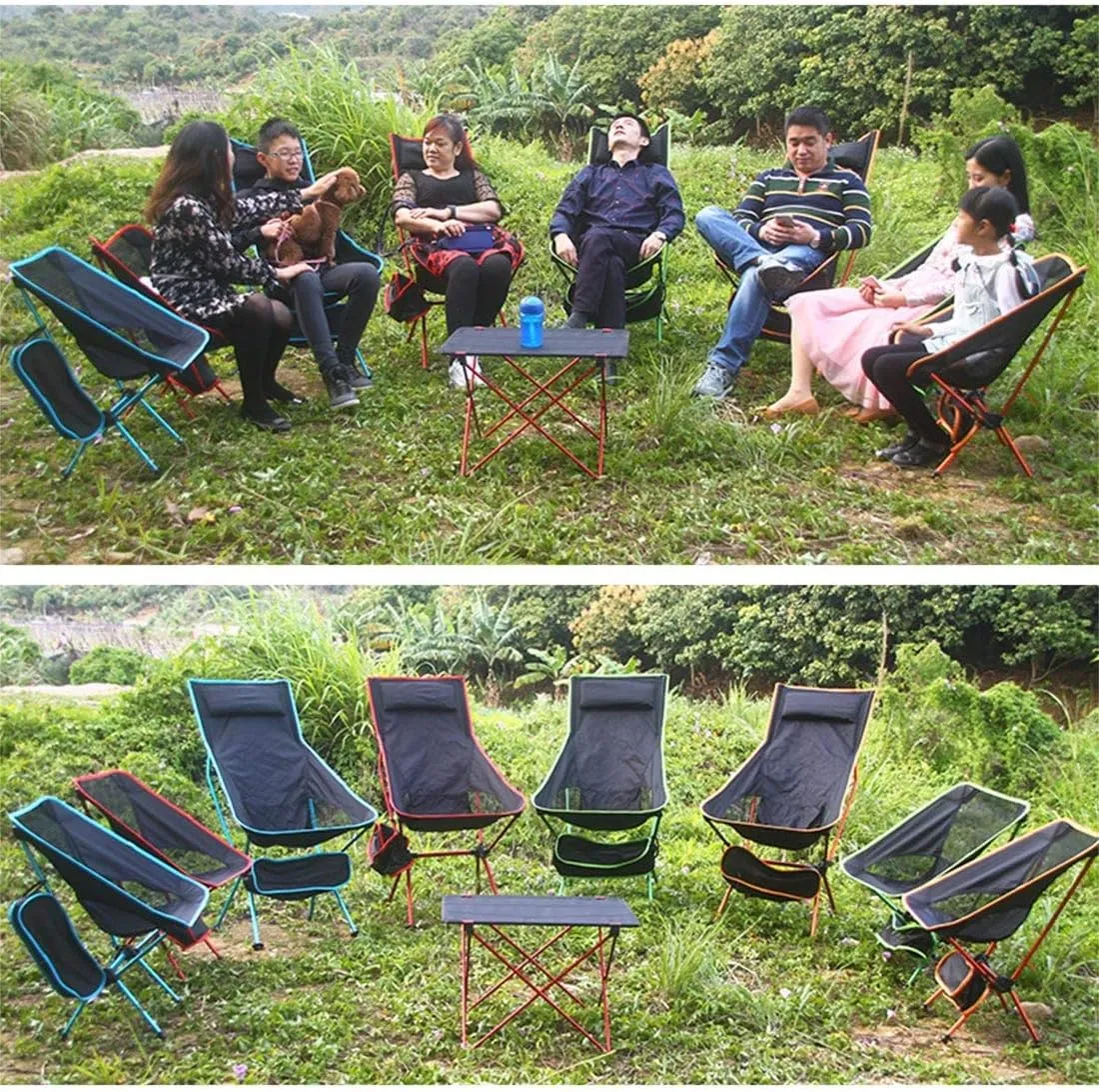 Camping Accessory Outdoor Portable Folding Camping Chair Light Fishing Beach Chair Aviation Aluminum Alloy Backrest Recliner (Color : Red)