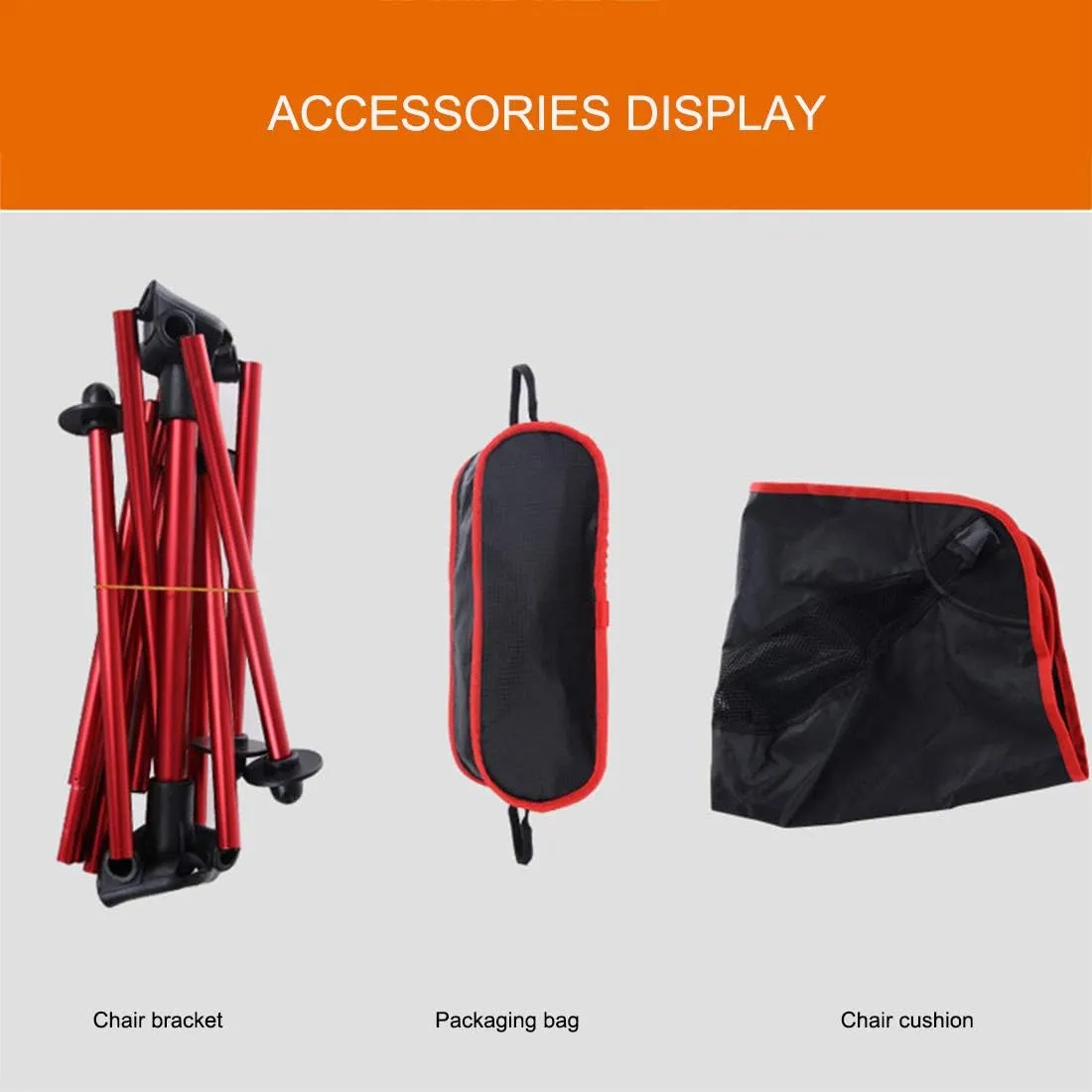 Camping Accessory Outdoor Portable Folding Camping Chair Light Fishing Beach Chair Aviation Aluminum Alloy Backrest Recliner (Color : Red)