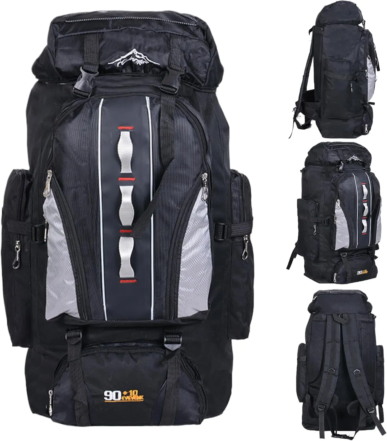 Camping Backpack, 100L Tear and Water-Resistant Hiking Backpack, Multi-Pocket Camping Rucksack with Zipper, Camping Bag for Men and Women Travel Outdoor, Hiking Backpack