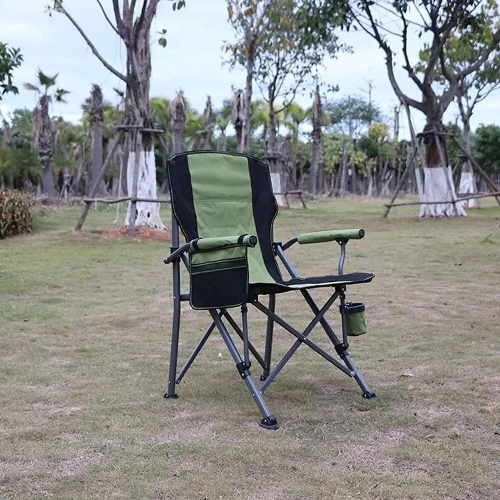 Camping Chair, Beach Chair Folding Outdoor Folding Chair, Camping Chair, high Back, Recliner, Outdoor Camping Chair, Portable Fishing Chairs with Phone Pocket and Cup Holder, Folding Chairs