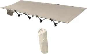 Camping Cot for Outdoor Use with Carrying Bag for All Ages, khaki