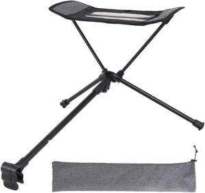 Camping Folding Chair Outdoor Folding Footstool Portable Recliner Footstool with Long Legs Can Be Used with Folding Chair (Color : Black)