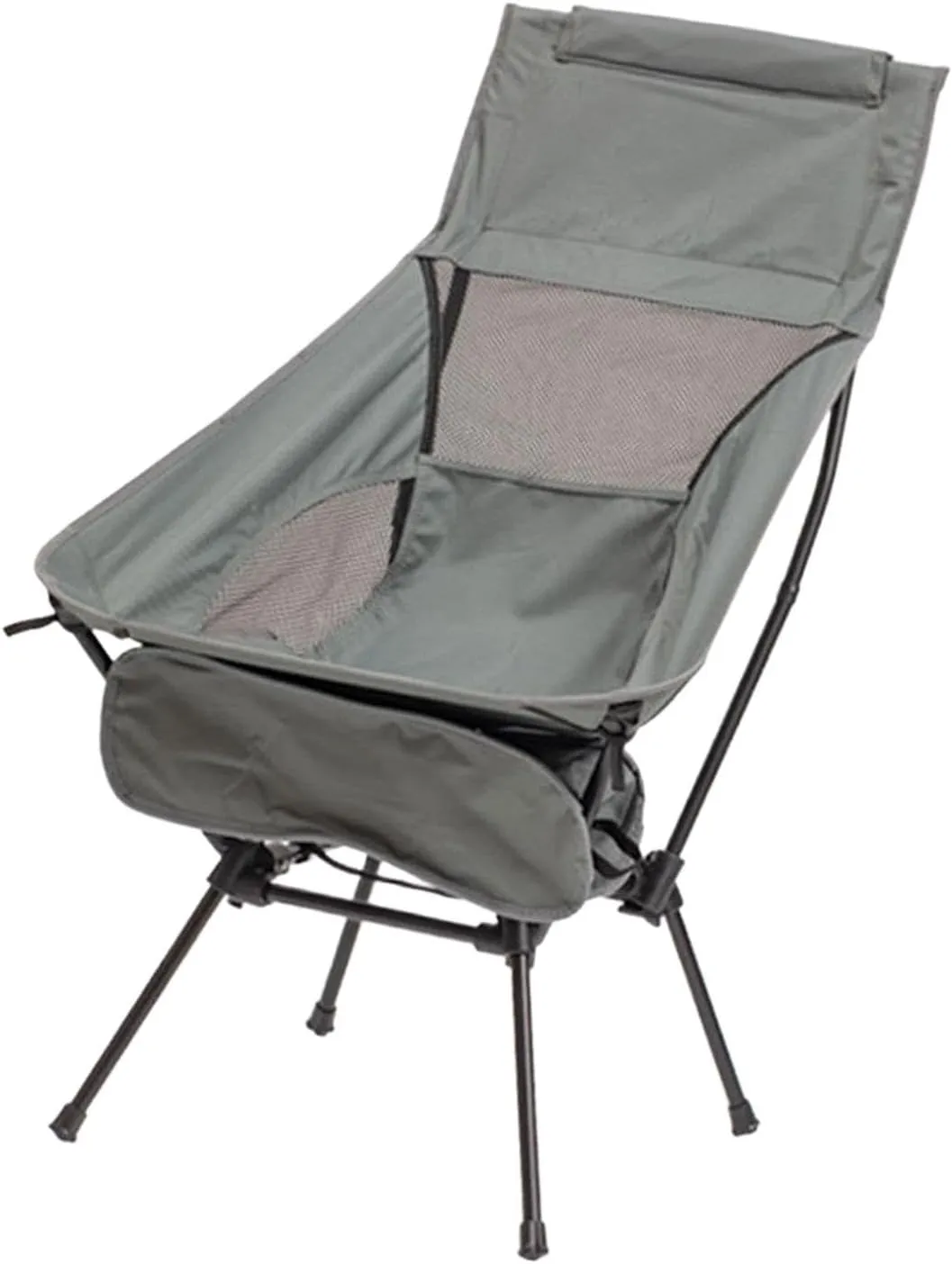 Camping Swing Chair, Compact High Back Furniture, Portable Chair, Telescopic Seat for Travel Hiking, Grey