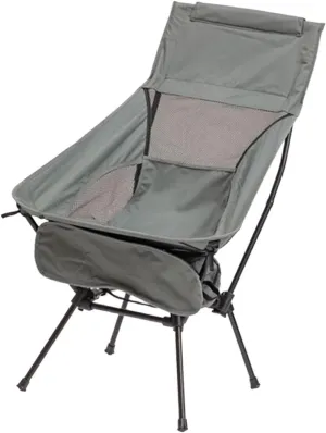 Camping Swing Chair, Compact High Back Furniture, Portable Chair, Telescopic Seat for Travel Hiking, Grey