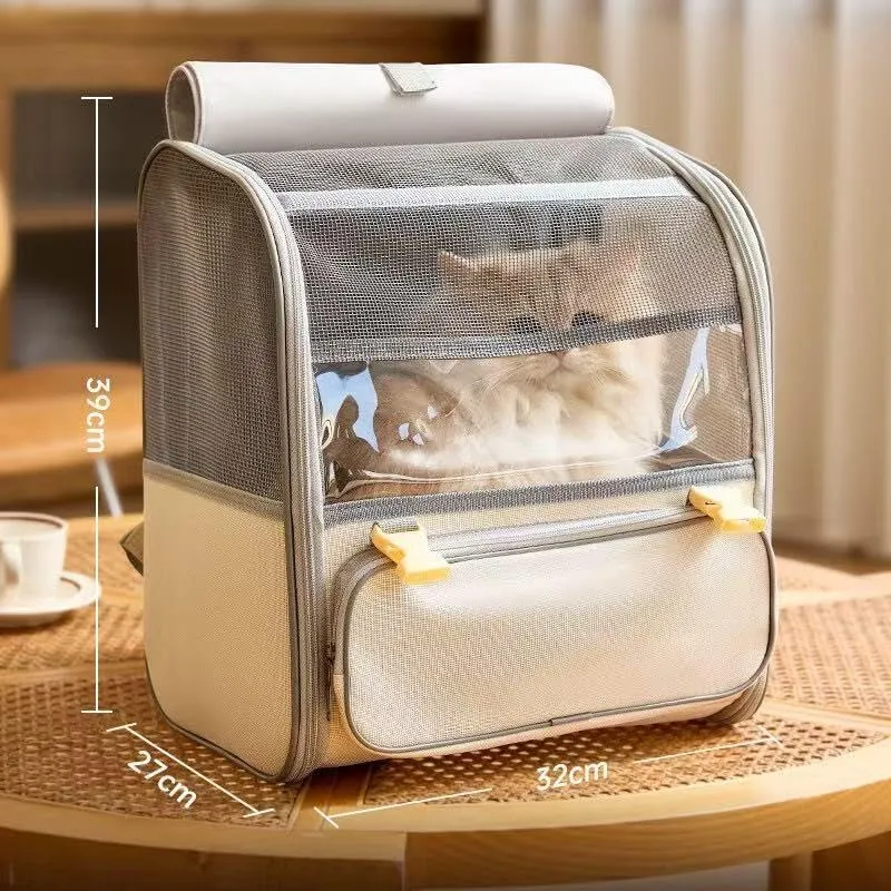 Car Cat Carrier for Hyundai i20 Active 2016-2020, Pet Carrier Travel Bag for Small Medium Cats with Mesh Ventilation, Breathable Foldable for Airplane, Car, Vet Visits,Grey