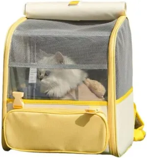 Car Cat Carrier for Toyota Proace City sWB 2020-2024, Pet Carrier Travel Bag for Small Medium Cats with Mesh Ventilation, Breathable Foldable for Airplane, Car, Vet Visits,Yellow