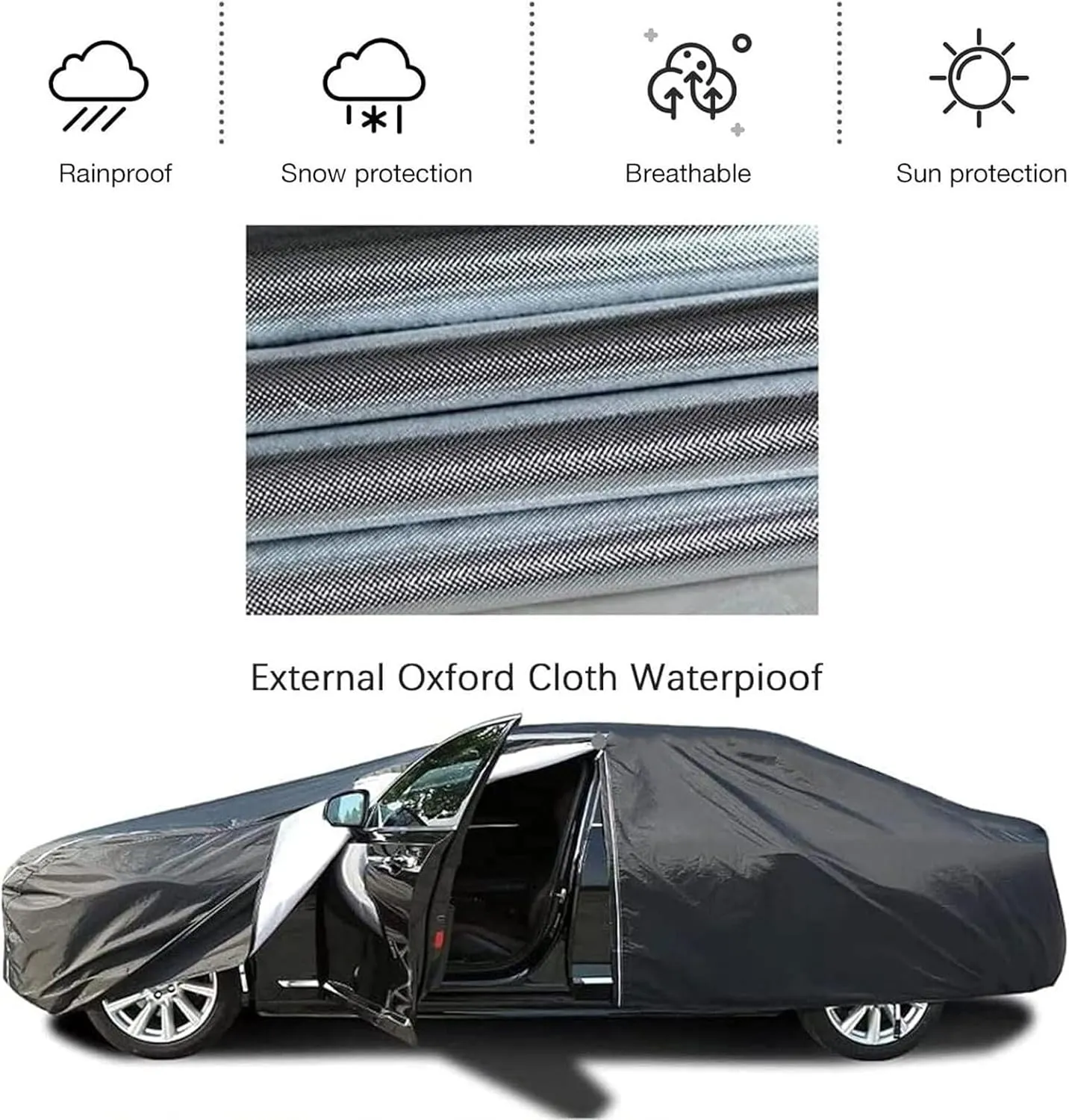 Car Cover for DeTomaso Pantera 1985-1991, Anti-Scratch and dust uv Oxford car Cover for All Season Protector Indoor and Outdoor Full Cover with Zipper
