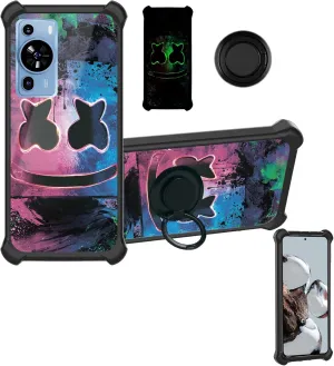Case Compatible for Xgody Mate 50 6.5 Phone Case Cover [Hard PC   Soft Silicone][Ring Support] [Luminous Effect] YGH-BQ
