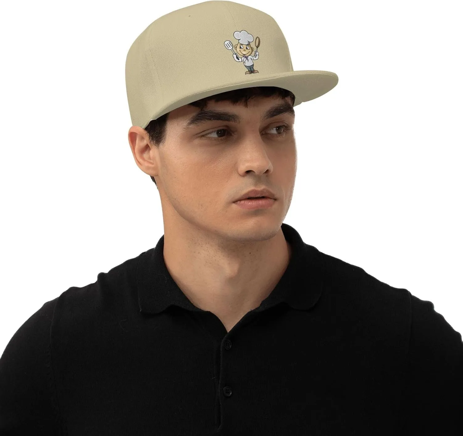 Chef with Spatula and Frying Pan Baseball Cap for Men Women Snapback Hat Trucker Flat Bill Caps Sun Hat