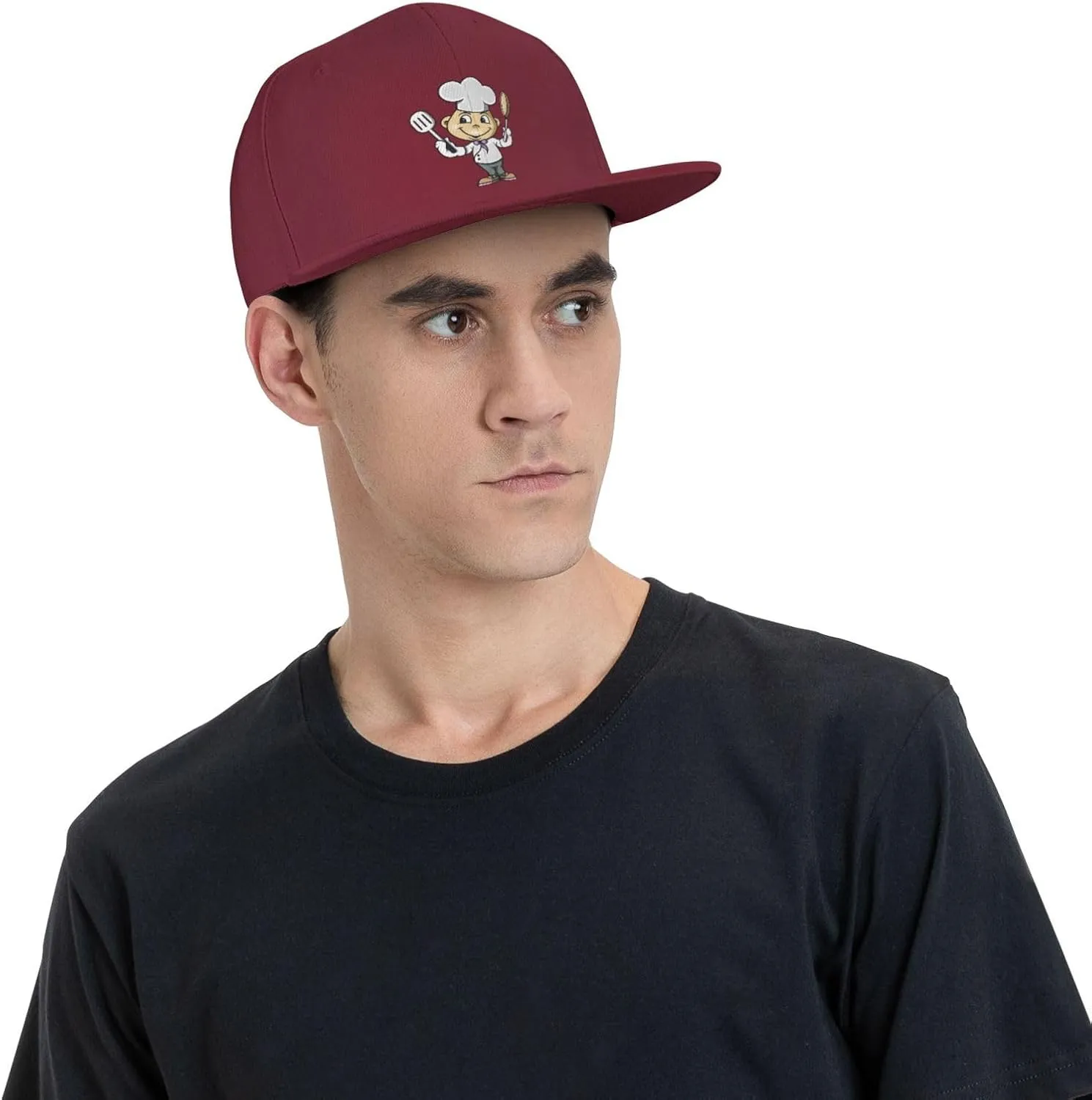 Chef with Spatula and Frying Pan Baseball Cap for Men Women Snapback Hat Trucker Flat Bill Caps Sun Hat