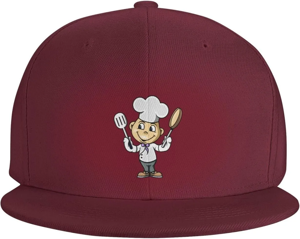 Chef with Spatula and Frying Pan Baseball Cap for Men Women Snapback Hat Trucker Flat Bill Caps Sun Hat