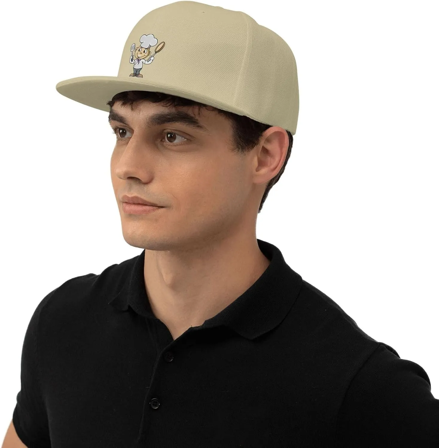 Chef with Spatula and Frying Pan Baseball Cap for Men Women Snapback Hat Trucker Flat Bill Caps Sun Hat