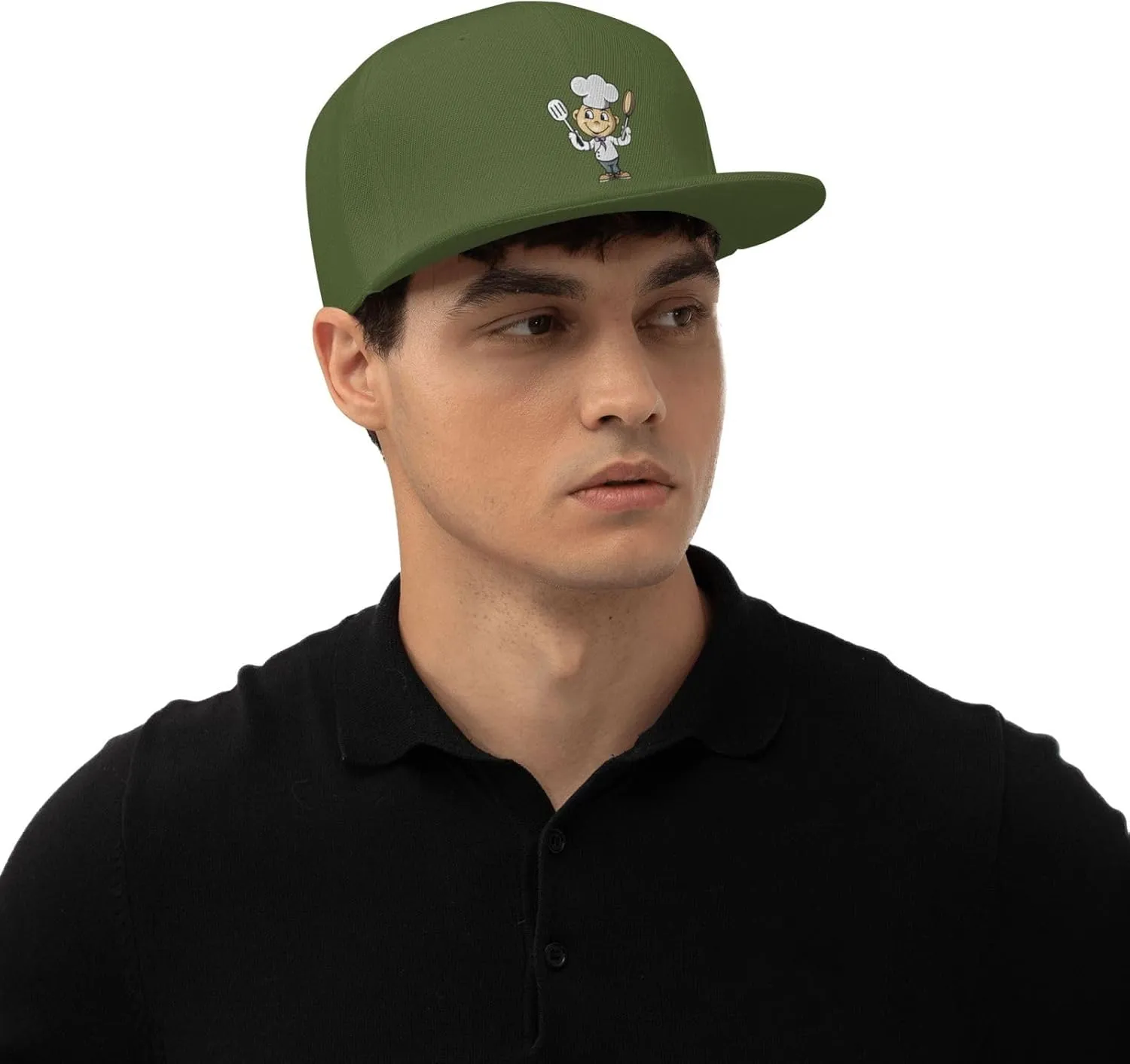Chef with Spatula and Frying Pan Baseball Cap for Men Women Snapback Hat Trucker Flat Bill Caps Sun Hat