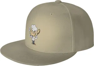 Chef with Spatula and Frying Pan Baseball Cap for Men Women Snapback Hat Trucker Flat Bill Caps Sun Hat