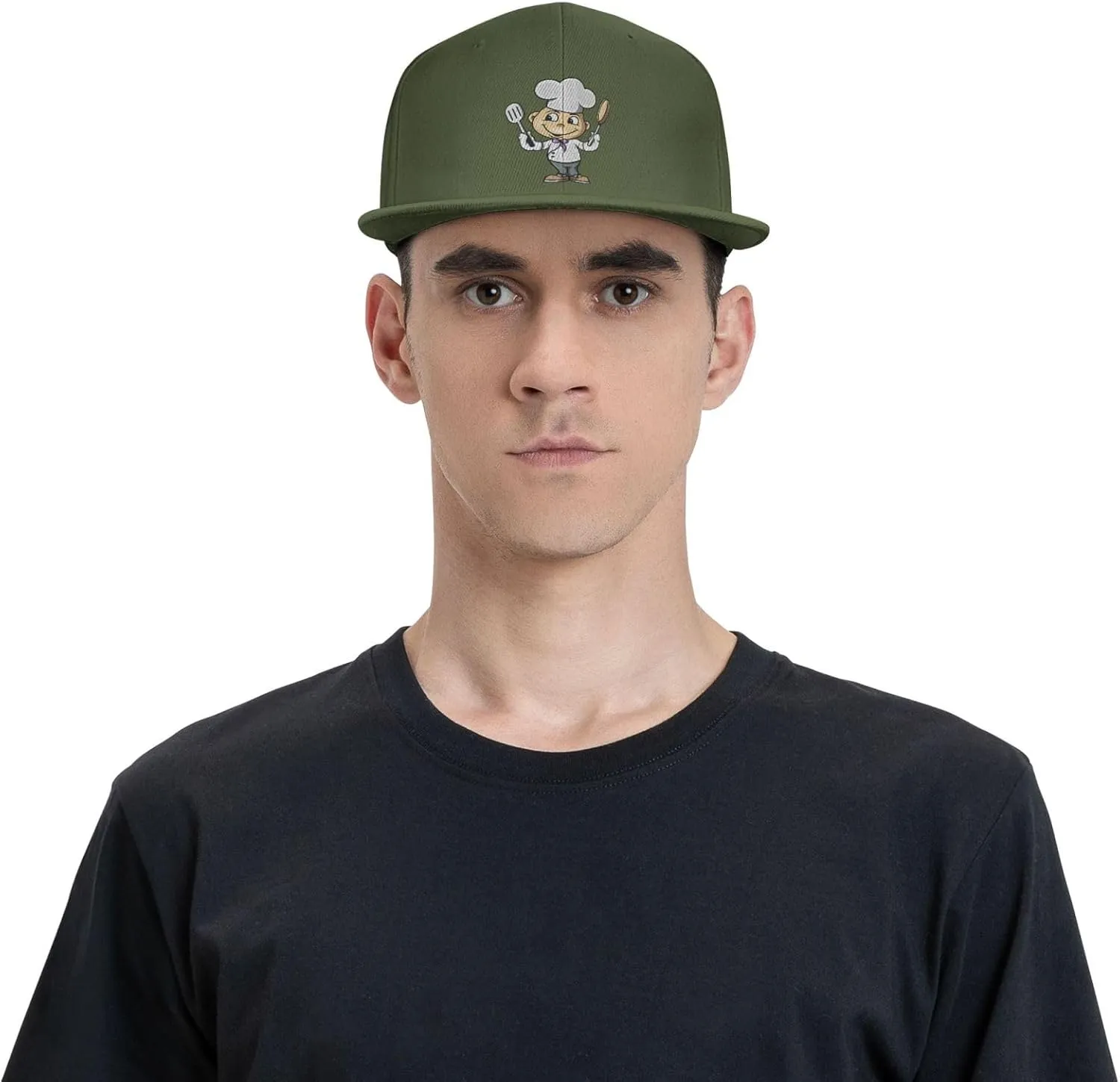 Chef with Spatula and Frying Pan Baseball Cap for Men Women Snapback Hat Trucker Flat Bill Caps Sun Hat