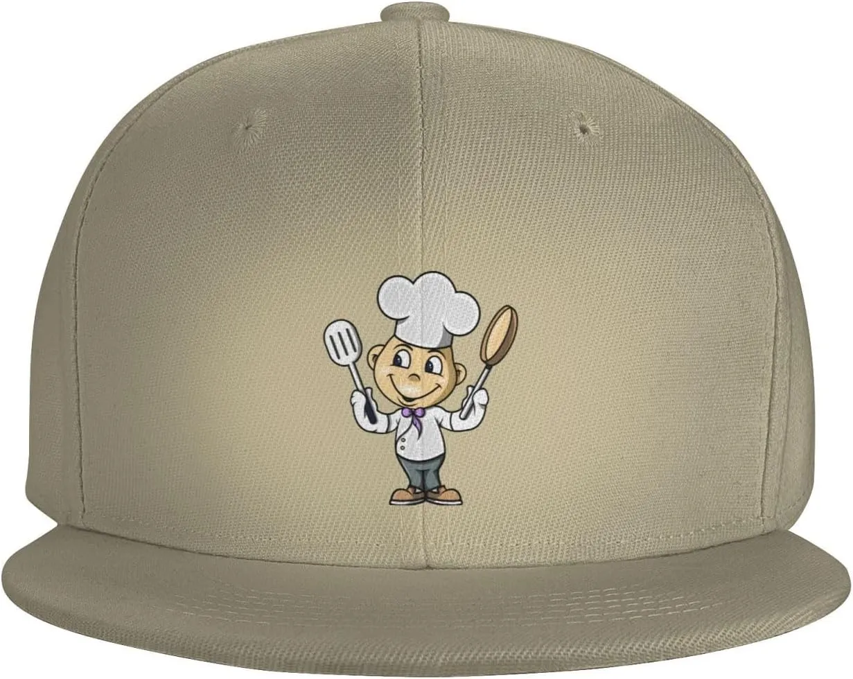 Chef with Spatula and Frying Pan Baseball Cap for Men Women Snapback Hat Trucker Flat Bill Caps Sun Hat