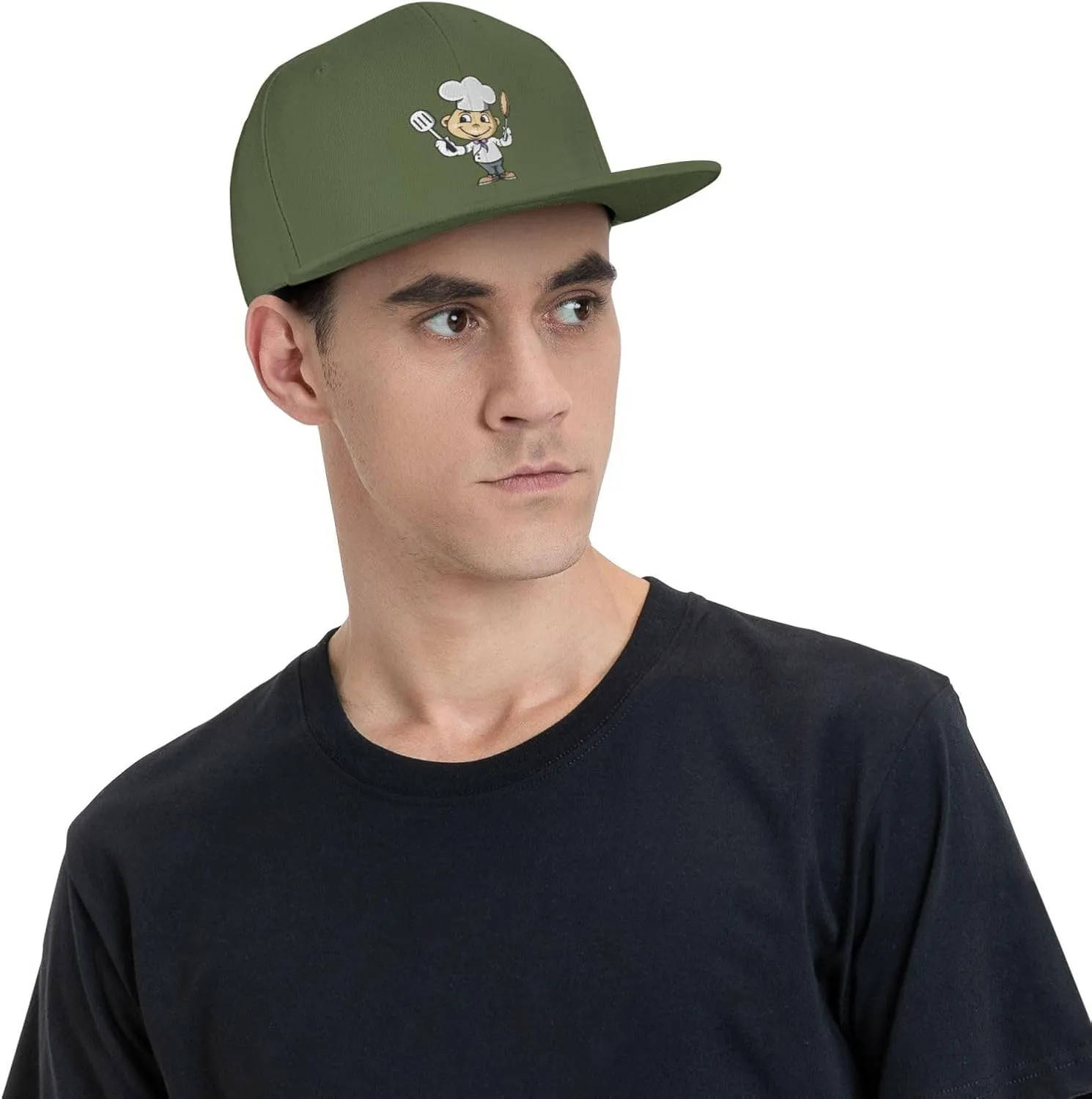 Chef with Spatula and Frying Pan Baseball Cap for Men Women Snapback Hat Trucker Flat Bill Caps Sun Hat