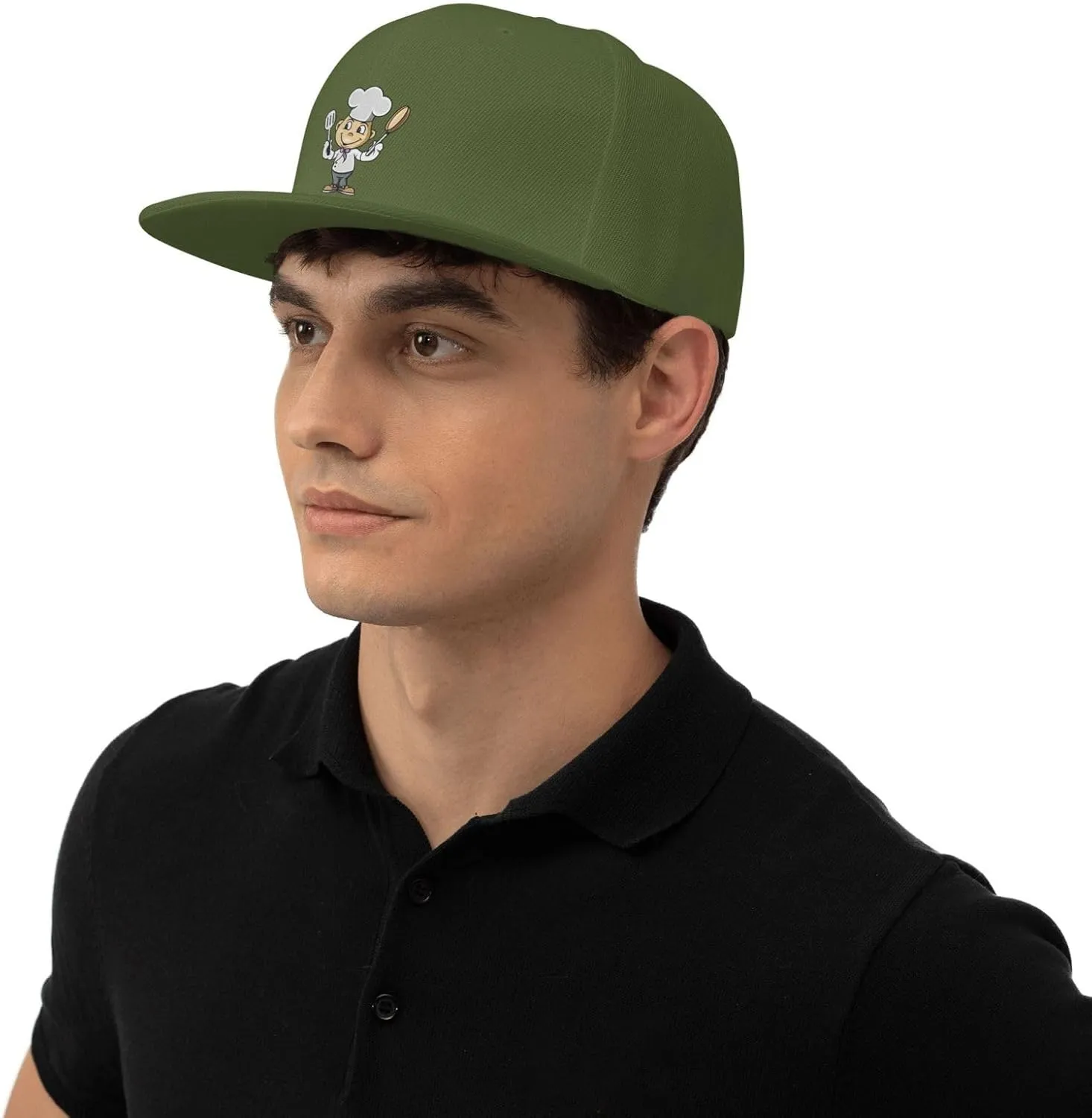 Chef with Spatula and Frying Pan Baseball Cap for Men Women Snapback Hat Trucker Flat Bill Caps Sun Hat