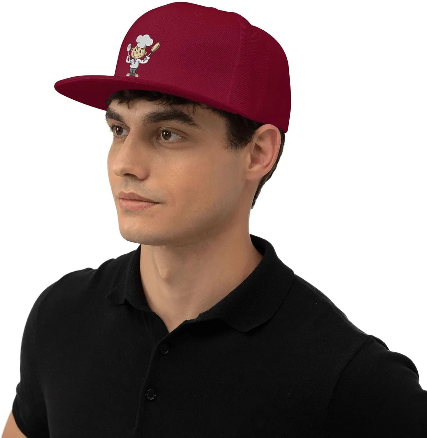 Chef with Spatula and Frying Pan Baseball Cap for Men Women Snapback Hat Trucker Flat Bill Caps Sun Hat