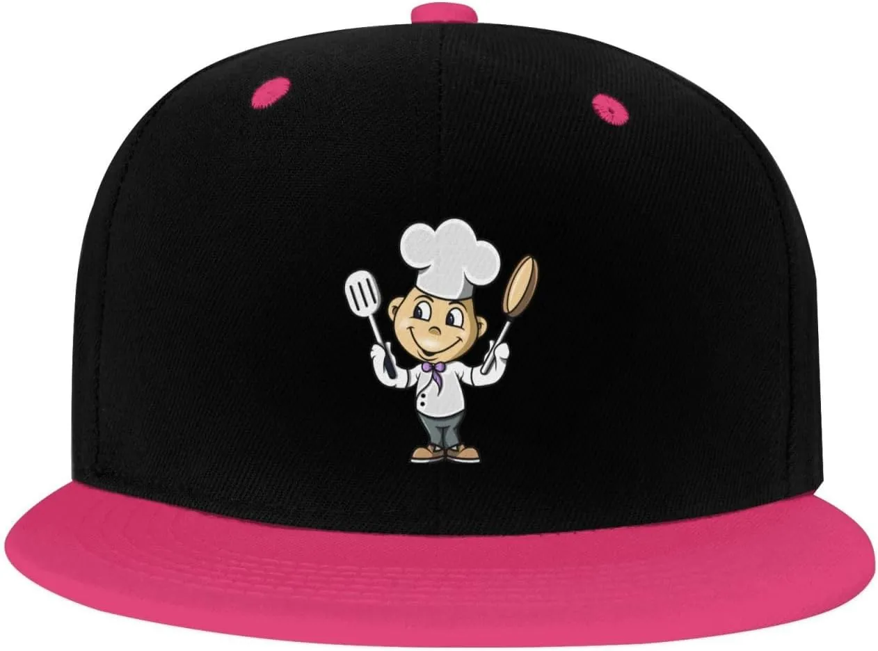 Chef with Spatula and Frying Pan Snapback Hat for Men Women Baseball Cap Trucker Flat Bill Hats Dad Caps