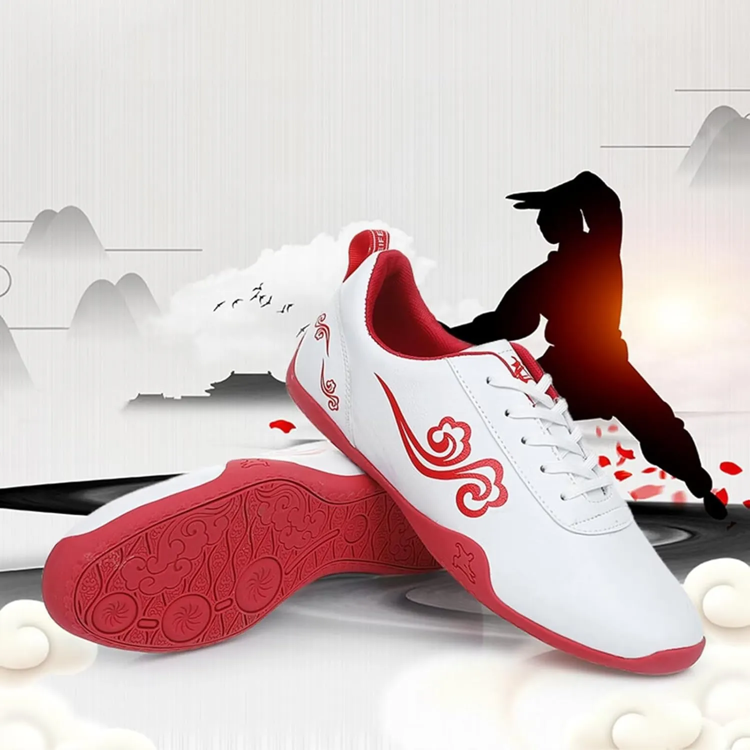 Chinese Tai-Chi Wu Shu Kungfu Shoes for Women Adults Non Slip Tai Ji Kong Fu Sport Training Shoes Breathable Taekwondo Shoes Martial Arts Shoes