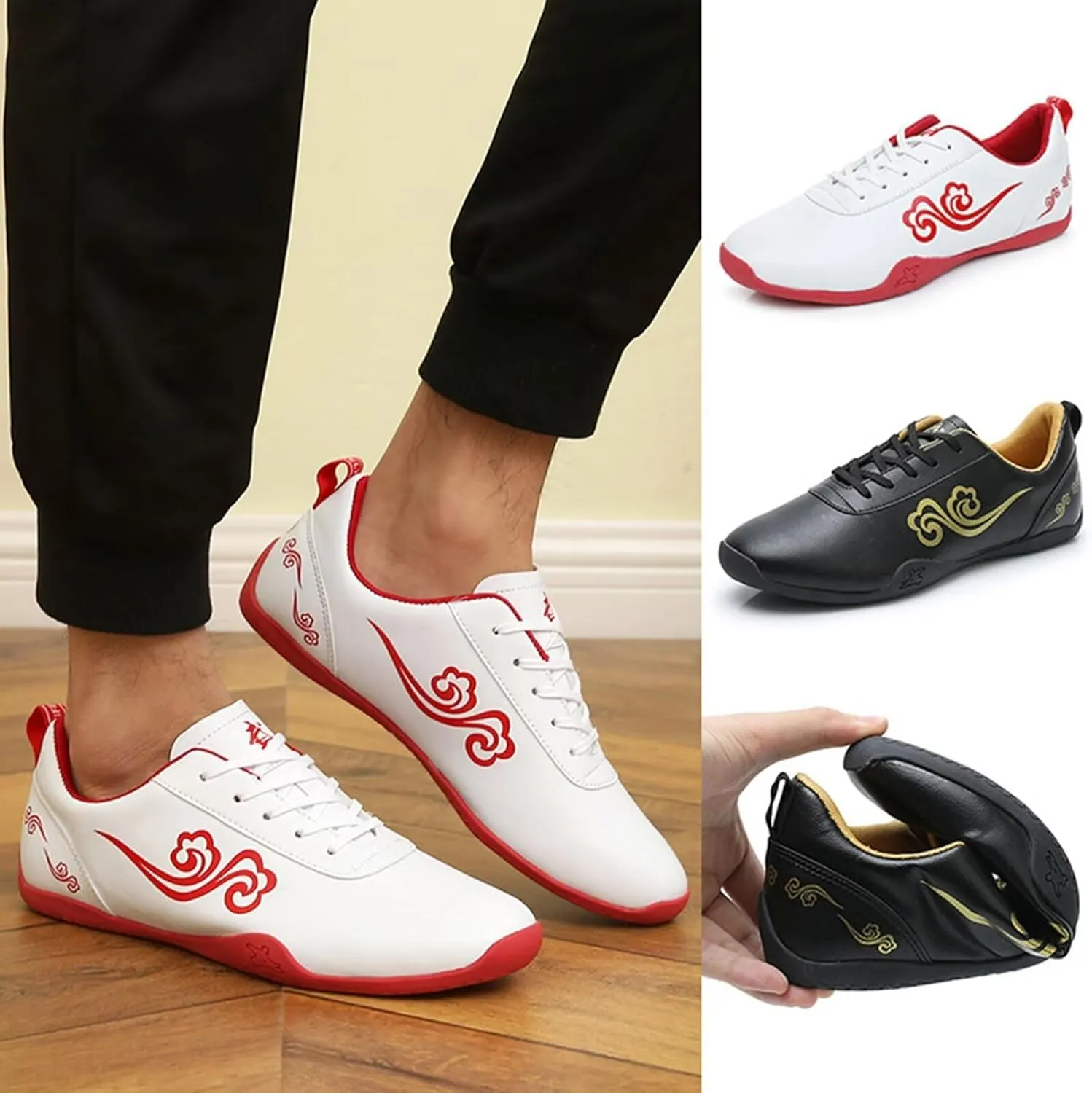 Chinese Tai-Chi Wu Shu Kungfu Shoes for Women Adults Non Slip Tai Ji Kong Fu Sport Training Shoes Breathable Taekwondo Shoes Martial Arts Shoes